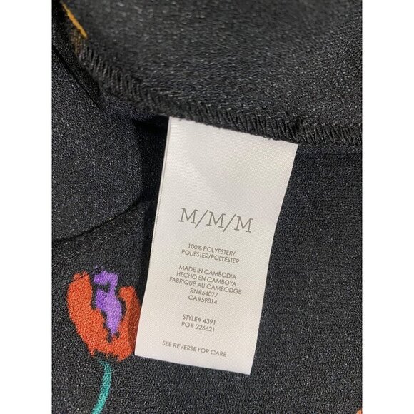 Cabi Women's Black Long Sleeve Floral Divine Dress Fall 2022 - Medium - Picture 14 of 14